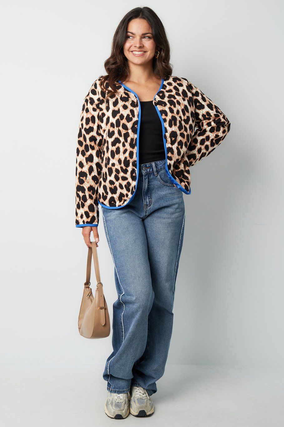 Jacket with leopard print - pink Picture4
